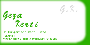geza kerti business card